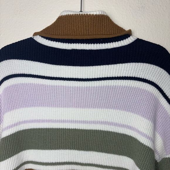NEW Carve Designs Rockvale Sweater Cowl Neck Striped Thumb Holes Women's Size L - Picture 12 of 16